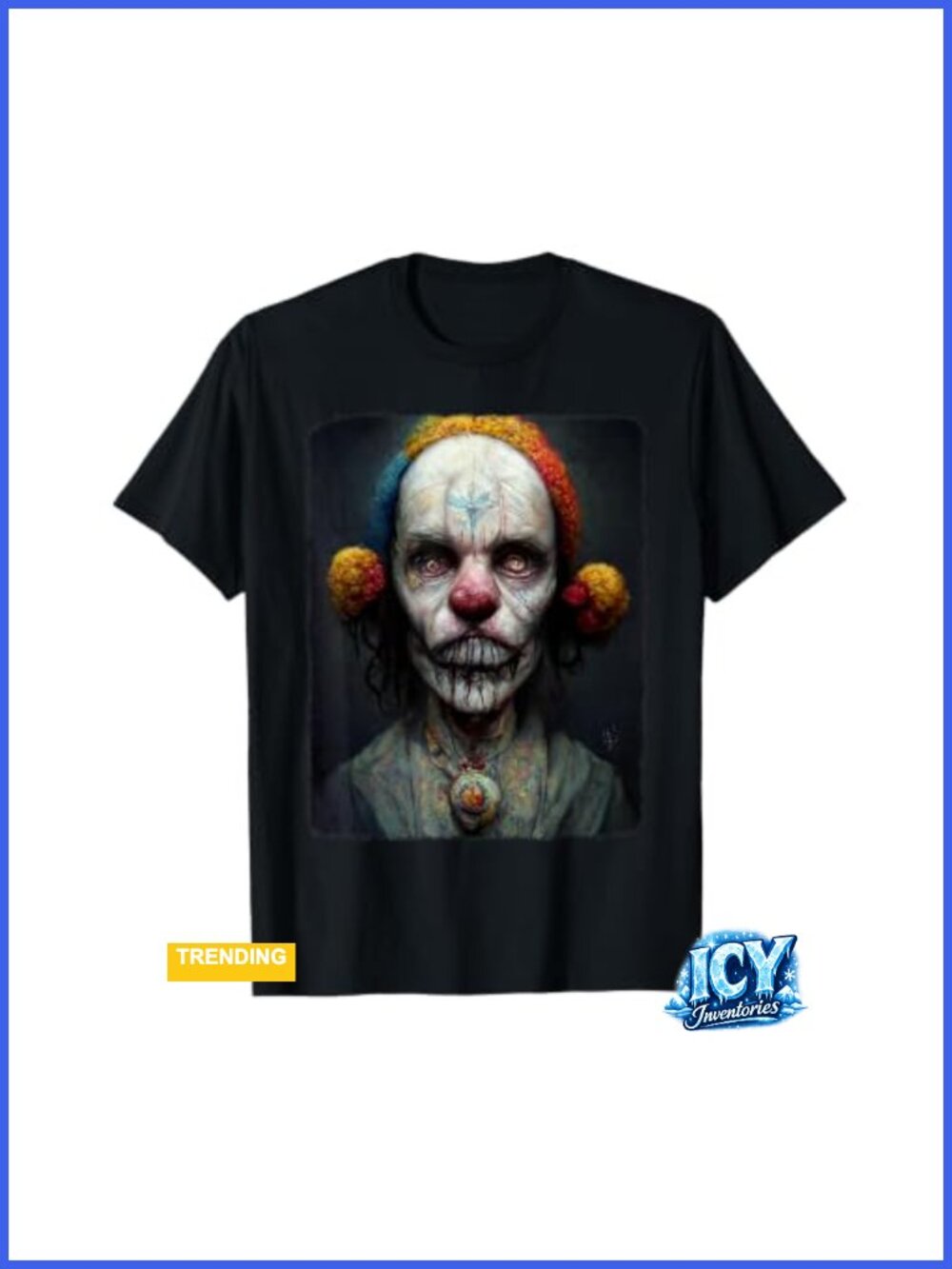 Creepy Evil Scary Clown Insane Horror Halloween Tee Classic Fit